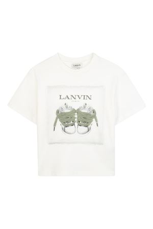 white cotton tshirt LANVIN KIDS | N30285117
